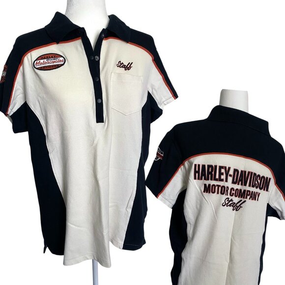 Harley-Davidson Tops - HARLEY-DAVIDSON Embroidered Staff Polo, 1X Color Block Embroidered